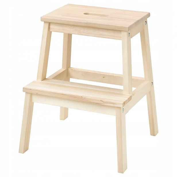 Ikea Bekvam stolička se schodem, žebřík 50 cm, osika, světlá