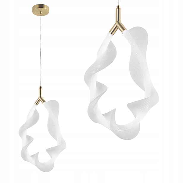stropní svítidlo Led Závěsná vlnitá bílá zlatá Toolight