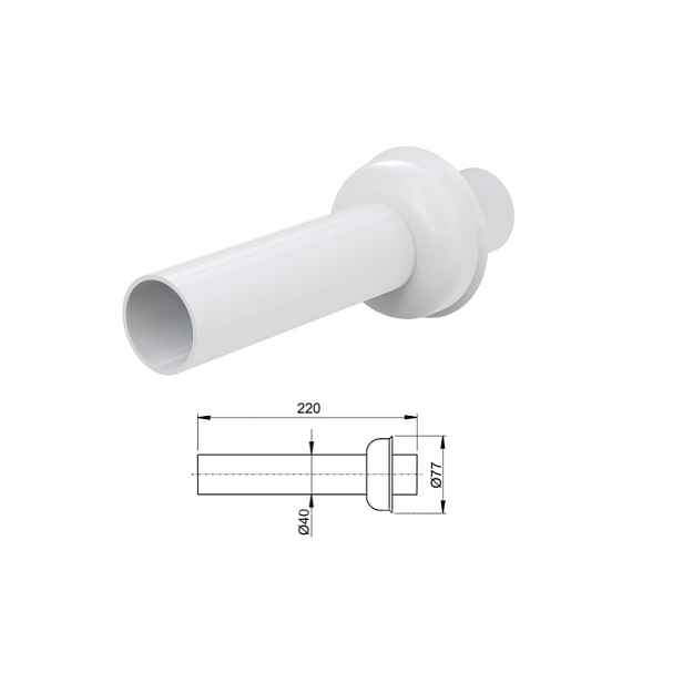Trubka s rozetou Alca P046 DN 40