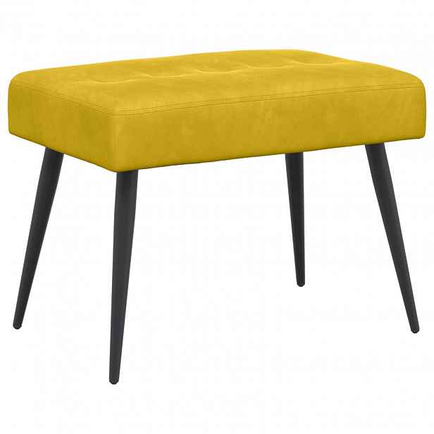 vidaXL Lavice s knoflíkovým prošíváním Žlutá 60 x 40 x 45 cm Samet
