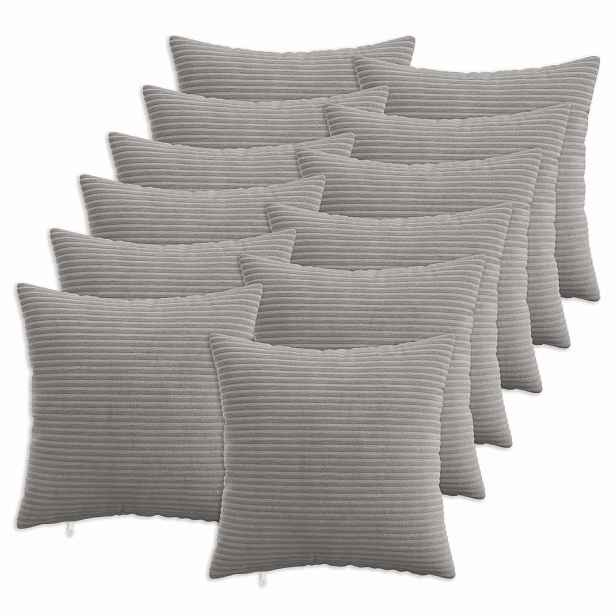 vidaXL Povlak na polštář 12 pcs HEERLEN Světle šedá 50 x 50 cm