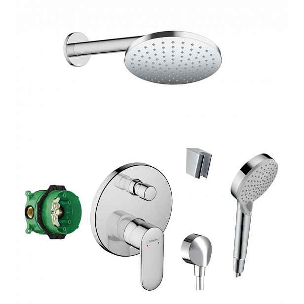 Hansgrohe - Sprchový set s baterií pod omítku, s tělesem, průměr 20 cm, 2 proudy, chrom SANI21HHH012