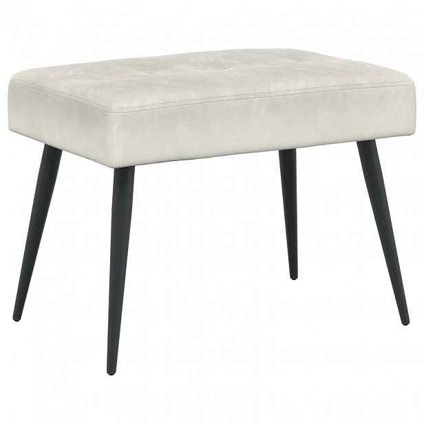 vidaXL Lavice s knoflíkovým prošíváním Krémová 60 x 40 x 45 cm Samet