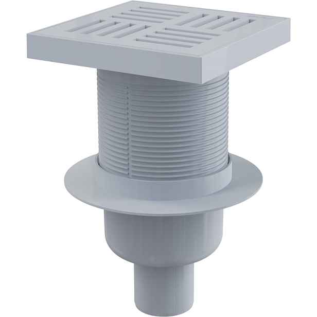 Vpust podlahová Alca APV6211 150×150 mm DN 50 přímá plast mřížka