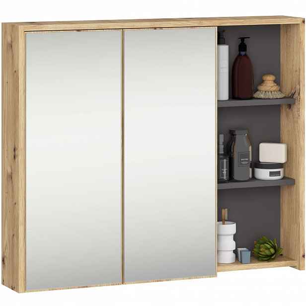 Závěsná Koupelnová Skříňka Vami W90 2D3P Lo Artisan/grafit Akd