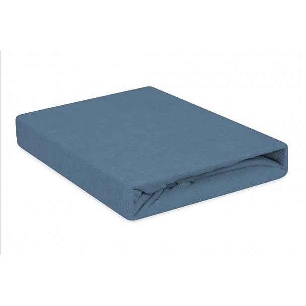 Froté prostěradlo s gumou prémiové silné 160x200 modré