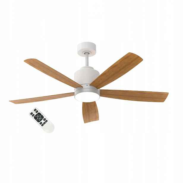 Led stropní ventilátor Viago 18W+35W 1980lm s dálkovým ovládáním, tiché bílé dřevo
