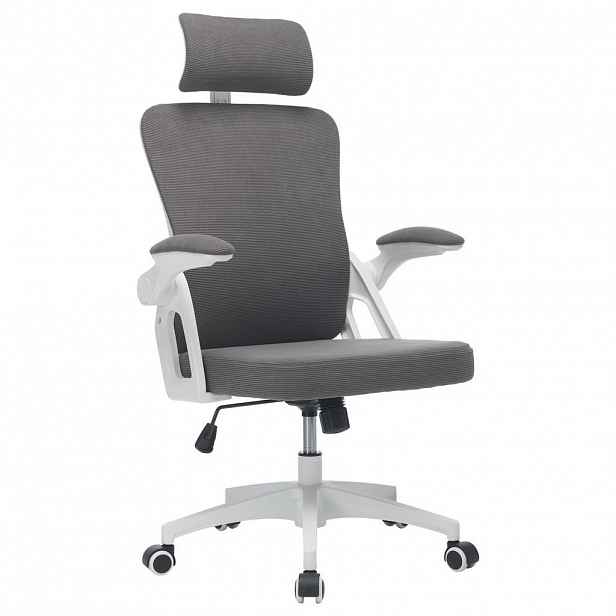 SHOPENTRA ERGONOMICKÉ otočné židle s bederní opěrkou ze síťoviny a opěrkou hlavy, černé