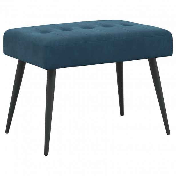 vidaXL Lavice s knoflíkovým prošíváním Modrá 60 x 40 x 45 cm Samet