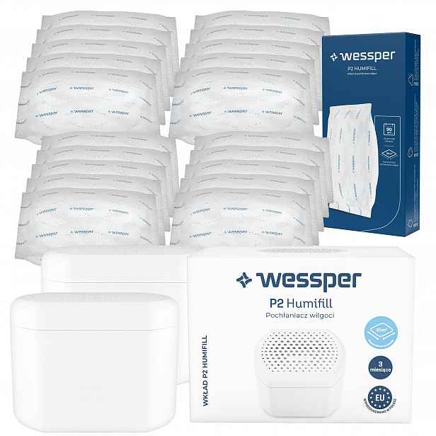 Wessper silný bílý pohlcovač vlhkosti: 2 absorbéry 20 náplní