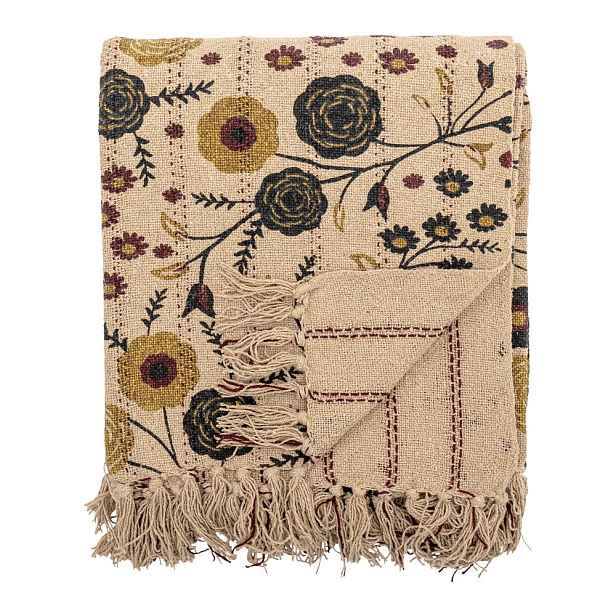 Hnědá deka z recyklované bavlny 130x160 cm Eydis – Bloomingville