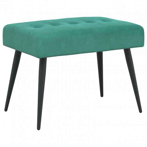 vidaXL Lavice s knoflíkovým prošíváním Tyrkysová 60 x 40 x 45 cm Samet