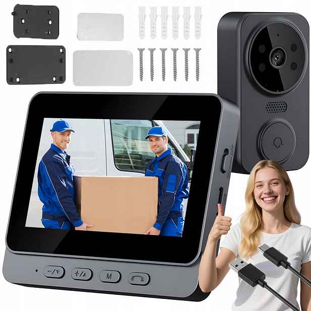Videotelefon Domofon Full 4.3" S Kamerou Noční Vidění V Infračerveném Režimu