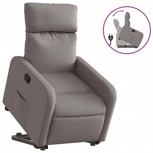 vidaXL Zvedací polohovací křeslo taupe textil