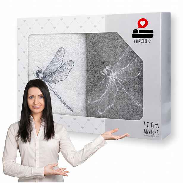 Komplet Ručníků sada na Dárek v krabičce 70x140 koupelových boxů, 2 ks Luba