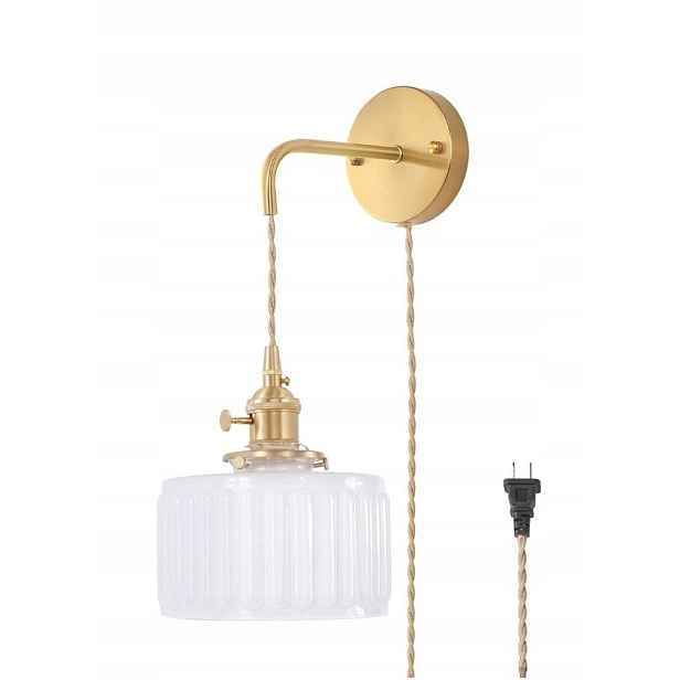 Nástěnná Lampa Skleněná Bílá E27 6W 2700K Sklo Vypínač