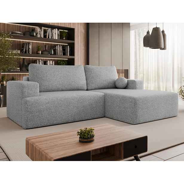 Rohová rozkládací sedačka ILUDIA - šedá, pravý roh
