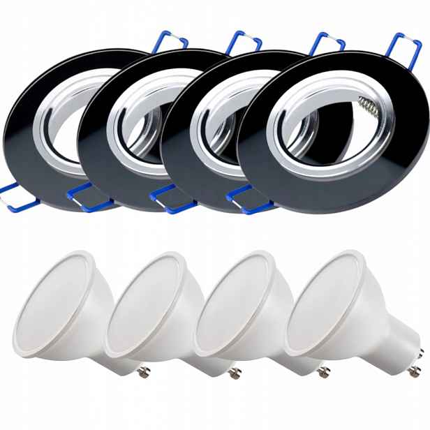4x Skleněná Stropní Lampa Zapuštěná Do Stropu Křišťál 10W Led Žárovky