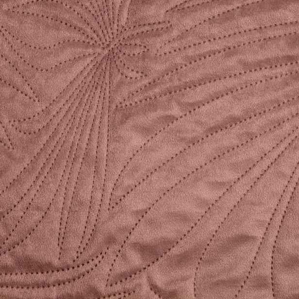 Přehoz na postel LUIZ/4 170x210 růžové listy palmy glamour prošívaná