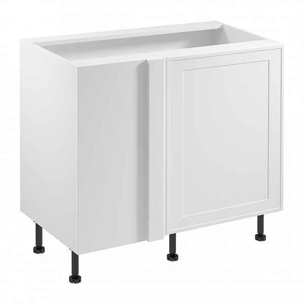 Prodloužená rohová skříňka SALERNO - šířka 100 cm, bílá, levé provedení