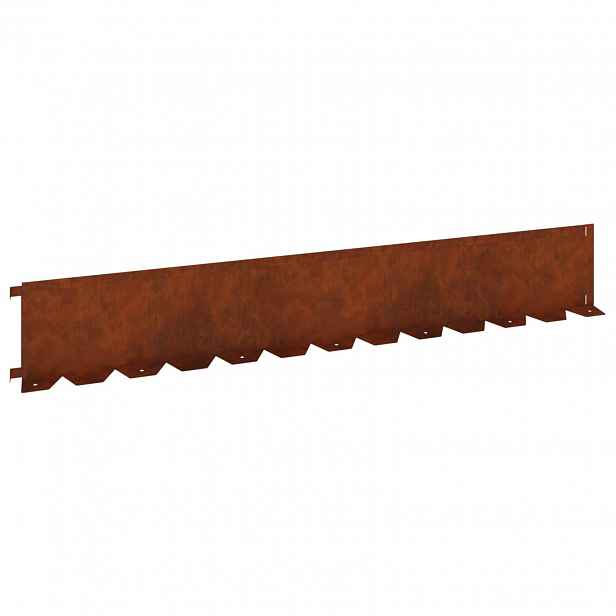 vidaXL Okraj trávníku 10 ks 102 x 15 x 4 cm Ocel Rezavá