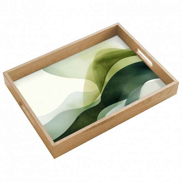 OnlyWow SERVÍROVACÍ PODNOS Vlny - abstraktní - světle zelená - ornamentální 40x30 cm