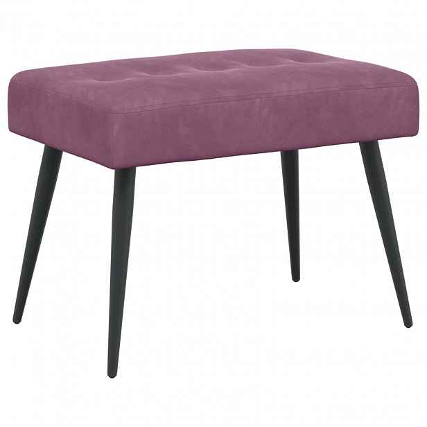 vidaXL Lavice s knoflíkovým prošíváním Fialová 60 x 40 x 45 cm Samet