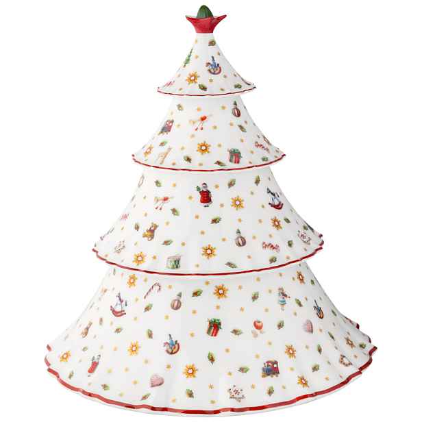 Villeroy & Boch Třípatrová dóza ve tvaru vánočního stromku Toy’s Delight, 30 cm 14-8585-4559