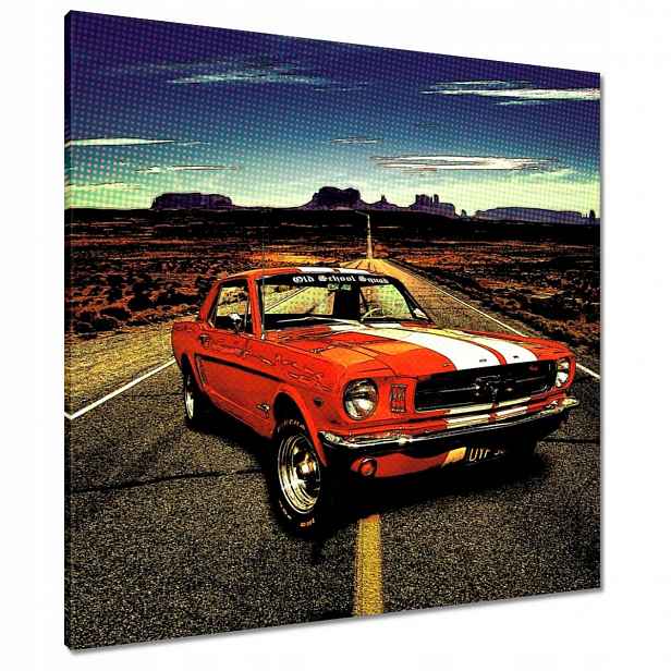 Obrazy 80x80 Červený Ford Mustang