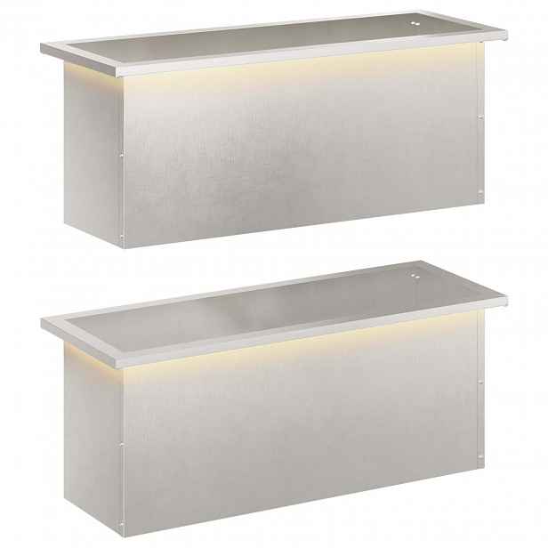 vidaXL Zahradní truhlík s LED osvětlením 2 ks Stříbrná 30 x 80 x 30 cm
