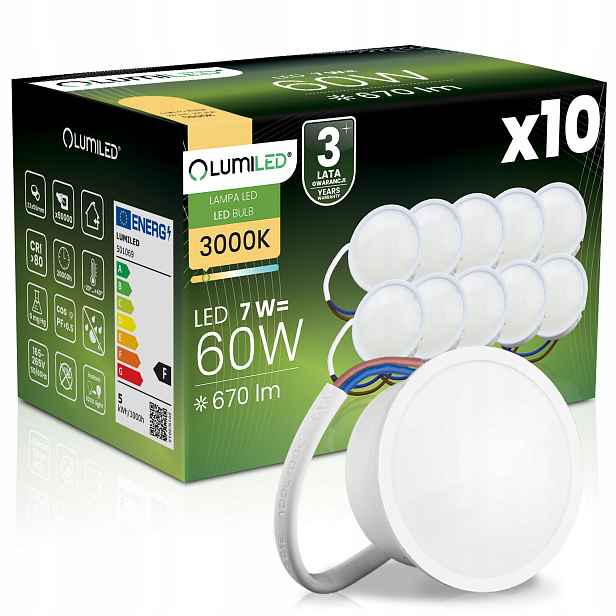 10 x Vložka Do Led Svítidel Modul Insert Reflektor 7W 60W 670LM 3000K 120°