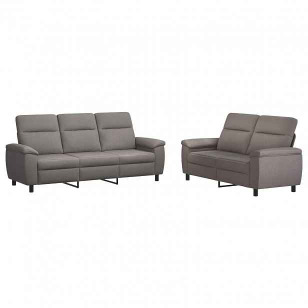 vidaXL Set pohovek 2 pcs Taupe Textil