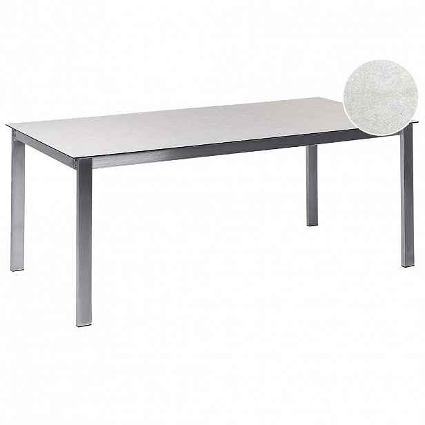 Beliani ZAHRADNÍ STŮL Keramika-sklo bílý 180/90 cm Cosoleto