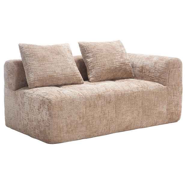 Modenvie 2SEDÁK z žinylky, 158/90/60 cm khaki, s lenoškou a bočními kapsami