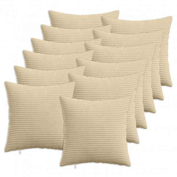 vidaXL Povlak na polštář 12 pcs HEERLEN Zelenošedá 50 x 50 cm manšestr