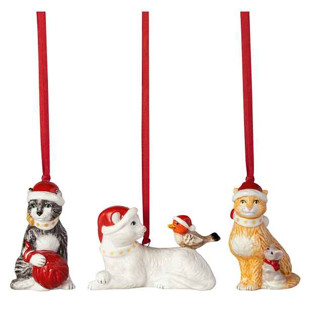 Villeroy & Boch Závěsná vánoční dekorace Nostalgic Ornaments, Kočky, 3 ks 14-8331-6694