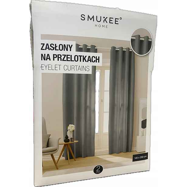 Závěsy hotové Sametové na průchodkách 2 ks Smukee 140 x 250 cm