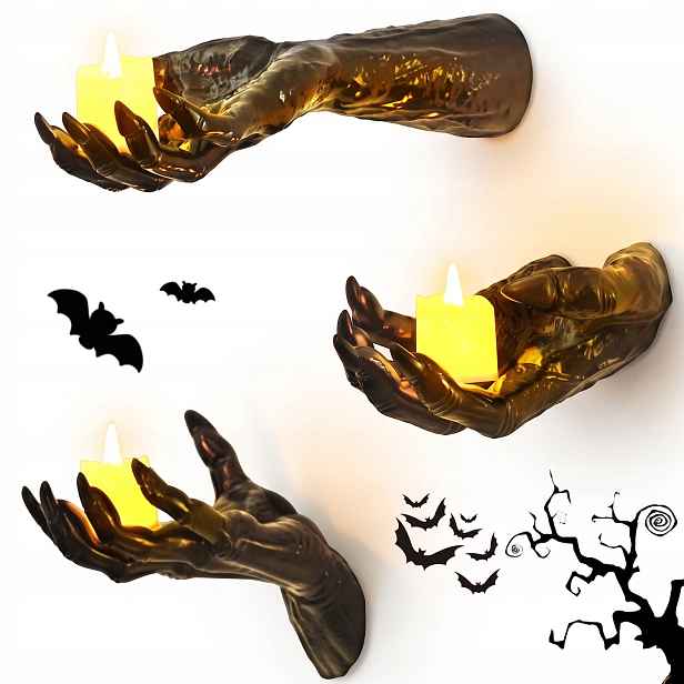 Nástěnné Ruce Halloweenská Dekorace 3 Ks Rukou, Věšák Na Klíče A Šperky