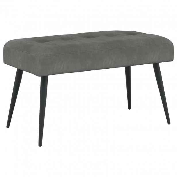 vidaXL Lavice s knoflíkovým prošíváním Tmavě šedá 80 x 40 x 46 cm