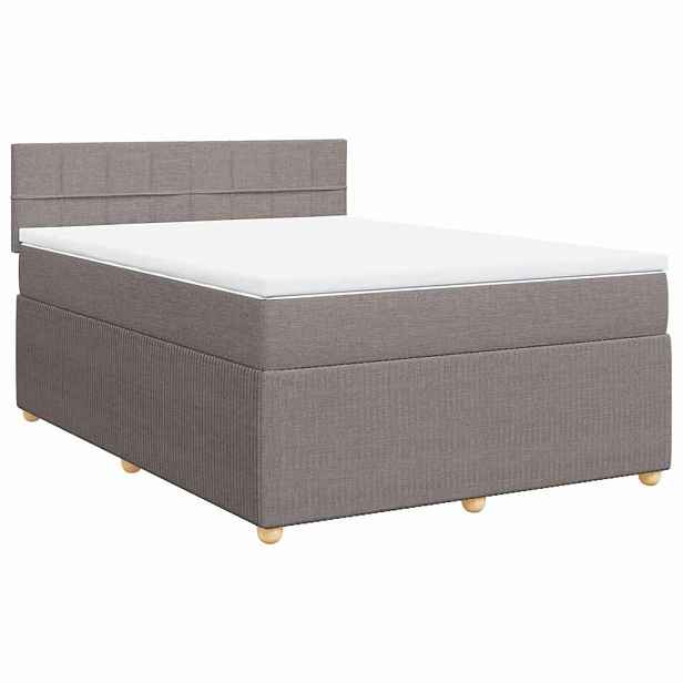 vidaXL Box spring postel s matrací taupe 160x200 cm textil