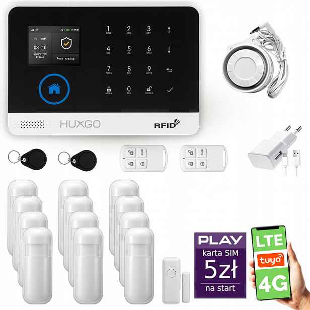 Bezdrátový alarm WiFi Gsm 4G, Tuya, sada alarmu Huxgo HXA003 R12PS