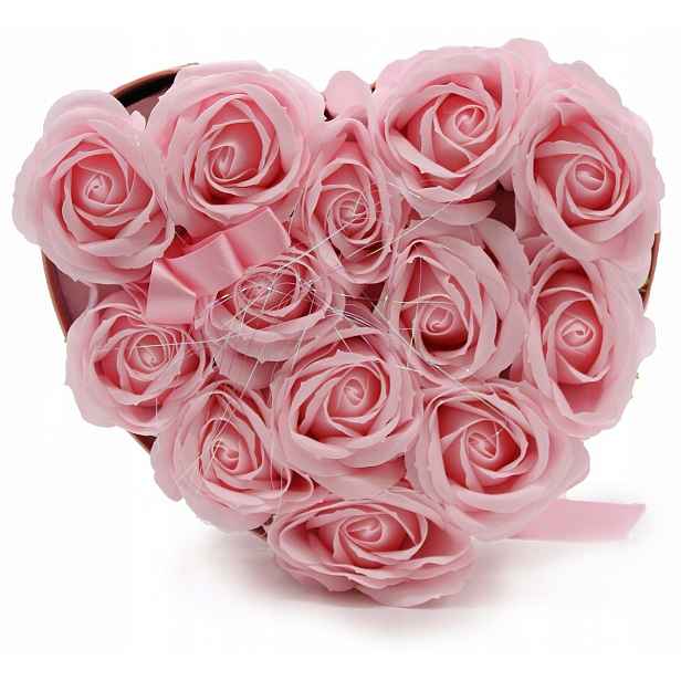 Flower Box Růžové Růže – Krabička Ve Tvaru Srdce