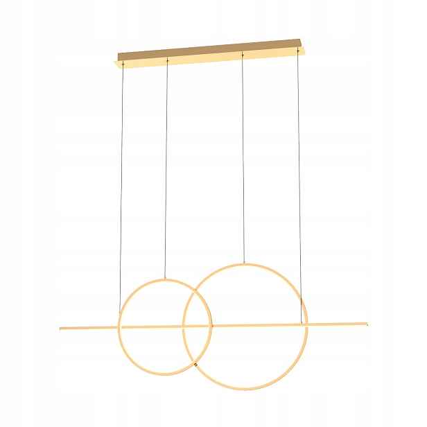 Závěsná Led lampa zlatá, moderní, podlouhlá, 110 cm do obývacího pokoje Zuma Line
