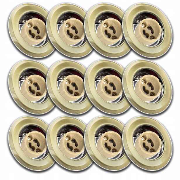12x Kulaté Stropní Svítidlo S Očkem Pro Montáž Pod Omítku Zásuvka GU10