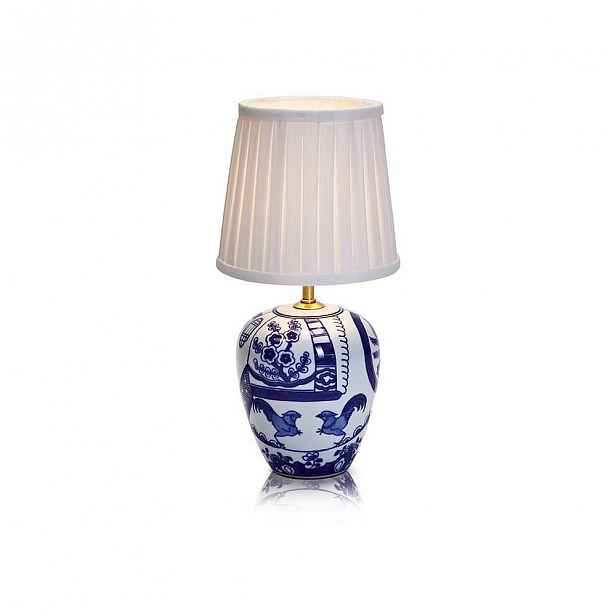 Modro-bílá stolní lampa Markslöjd Goteborg, výška 33 cm