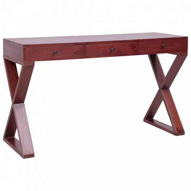 Psací stůl masivní mahagonové dřevo Hnědá