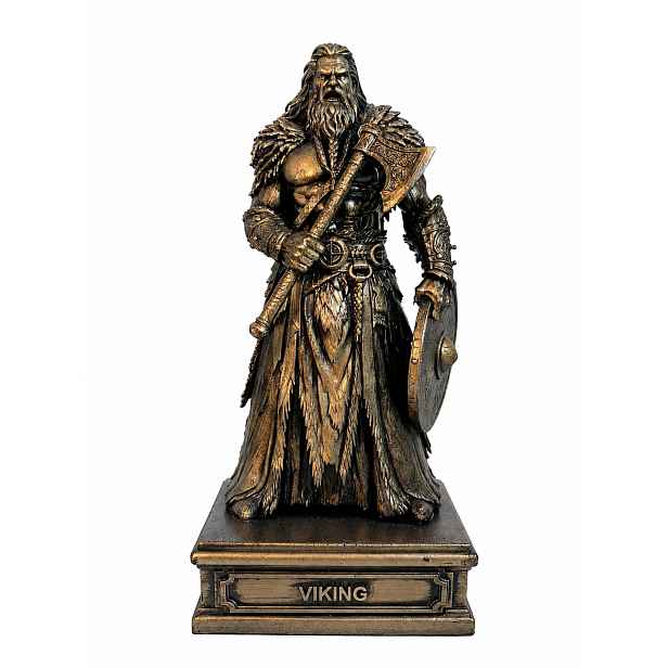 Soška Viking 24 cm bronzová severský bojovník nordická mytologie