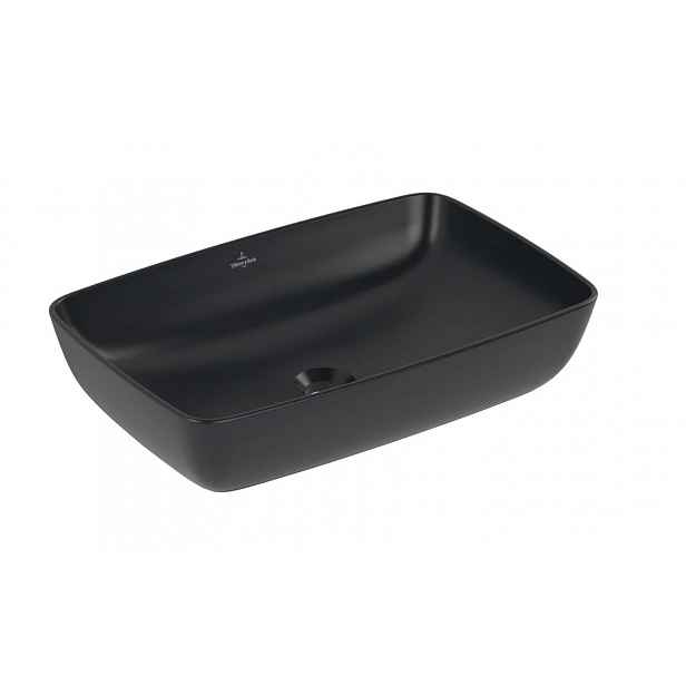 Villeroy & Boch Artis - Umyvadlo na desku 58x39 cm, bez přepadu, bez otvoru pro baterii, CeramicPlus, Pure Black 417258R7