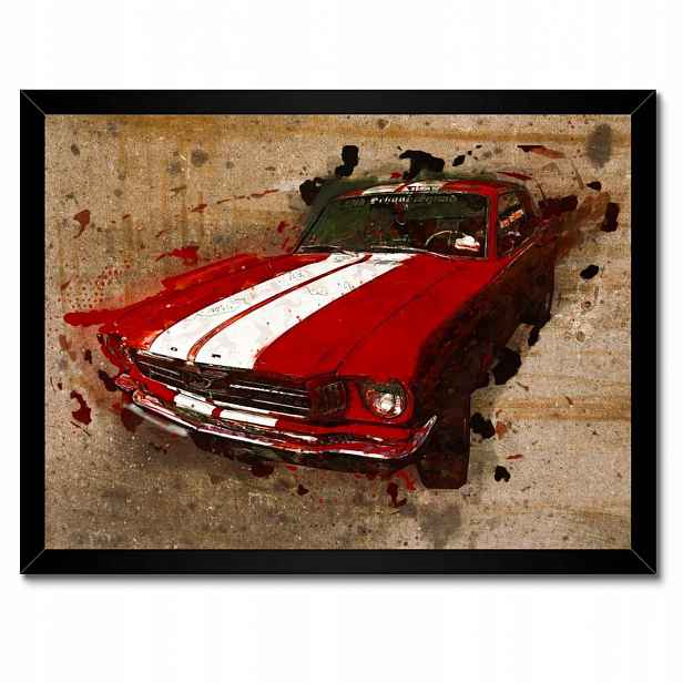 Plakáty v rámu 40x30 Červený Ford Mustang Usa