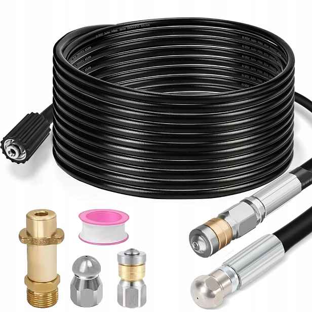 Hadice Na Čištění Kanalizace Trubek 15 m Pro Myčky Karcher K2-K7 tryska